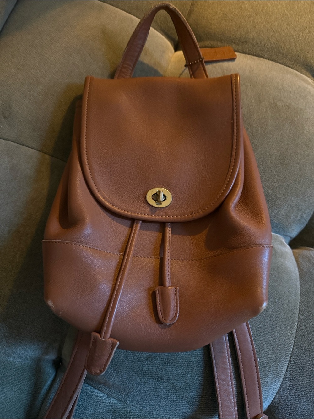 Coach Brown Leather Backpack Purse - Women's Everyday Bag - Picture 1 of 7